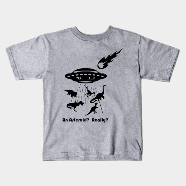 Alien UFO Kids T-Shirt by VikingHeart Designs